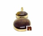 Tiger's Eye Gemstone Pendant In Ashtadhatu For Men & Women (1Pc)