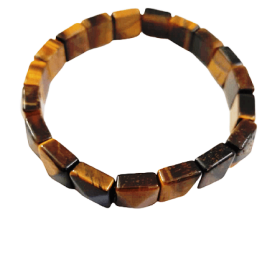 Tiger's Eye Gemstone Bracelet (Square Design)(Stretchable) (1 Pc)