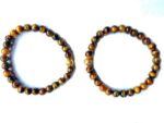 Tiger's Eye Round Beads Bracelet (Stretchable) (6 MM) (2 Pc)