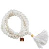 White Agate Round Beads Mala (109 Beads) (8 MM) (1 Pc)