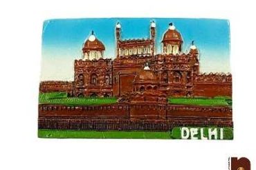 3D Magnetic Sticker | Red Fort | Delhi in Polyresin & Marble for Home Decoration | Fridge Etc (7.5 Cms) (1 Pc)