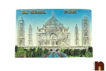 3D Magnetic Sticker | Taj Mahal | India in Polyresin & Marble for Home Decoration | Fridge Etc (7.5 Cms) (1 Pc)