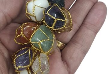 7 Chakra Tumble Stones For Car Hanging & Door Hanging For Chakra & Crystal Healing (1 Pc)