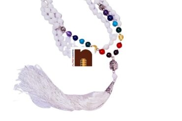7 Chakra White Agate | Hakik Mala With Agate Beads | Budha Charm Beads For Jaap & Meditation For Men & Women (6 MM)(1 Pc)