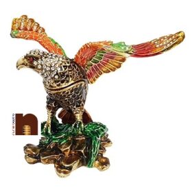 Feng Shui Bejeweled Eagle with Wish Fulfilling Compartment (9 Cms) (1 Pc)
