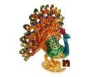 Feng Shui Bejeweled Peacock with Wish Fulfilling Compartment (10 Cms) (1 Pc)
