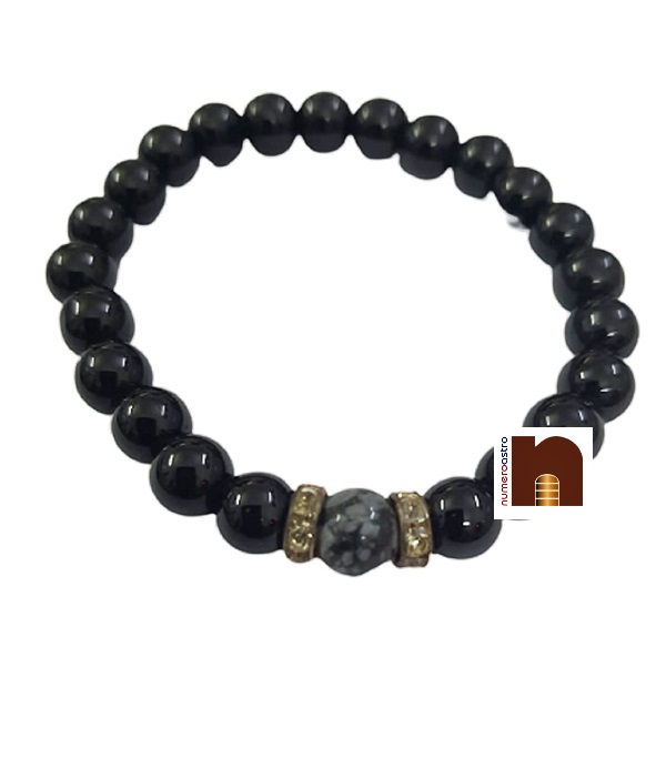 Black Agate Hakik Bracelet WM Snowflake