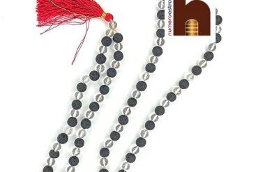 Crystal & Lava Beads Mala Hand Knotted Mala For Men & Women (1 Pc)