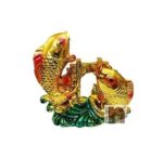Feng Shui Fish | Double Fish | Good Luck Fish Showpiece in Polyresin (1 Pc)