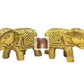 Elephant Showpiece in Pure Brass for Home Decor (Small) (1 Pair)