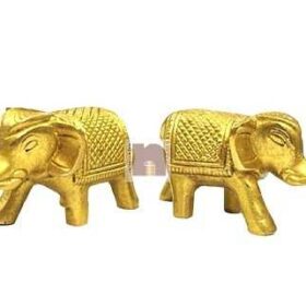 Elephant Showpiece in Pure Brass for Home Decor (7 Cms) (1 Pair)