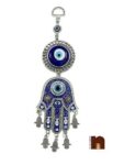 Evil Eye Hanging | Hamsa Hand Evil Eye Hanging for Home Protection & Good Luck (21 Cms) (1 Pc)