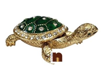 Feng Shui Bejeweled Tortoise | Turtle | Kachua with Wish Fulfilling Comprtment (8 Cms) (1 Pc)