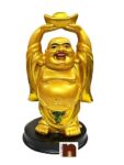 Feng Shui Laughing Buddha | Happy Man with Ingot in Both Hands (Height 12 Cms) (1 Pc)