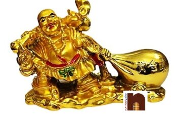 Feng Shui Laughing Buddha | Happy Man Dragging The Money Potli (Width 10 Cms) (1 Pc)