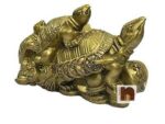 Feng Shui Triple Tortoise Family Showpiece in Polyresin (9 Cms) (1 Pc)