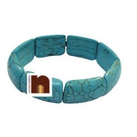 Turquoise | Firoza Gemstone Bracelet For Men & Women (Stretchable) (Big Beads) (1 Pc)