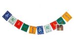 Tibetan Prayer Flags | Om Mani Padme Hum Mantra Flags (8 Cms) (Pack of 3)
