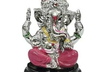Lord Ganesha Idol | Ganesh Ji Idol Silver Plated in Resin (6 Cms) (1 Pc)