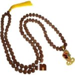 Garnet & Cats Eye Gemstone Pendant Mala For Rahu-Ketu & Kaalsarp Dosh Nivaran.