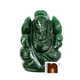 Beautifully Handcrafted Original Margaj | Green Jade Stone Lord Ganesha | Ganpati Idol (75-85 GMS Approx) (1 Pc)