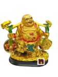 Feng Shui Laughing Buddha | Happy Man with Lucky Coins & Ingot Basket (Height 11 Cms) (1 Pc)
