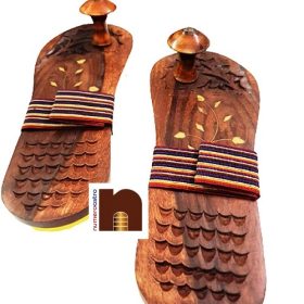 Wooden Charan Paduka | Khadau | Slipper for Wearing (10.5 Inches Approx) (1 Set)