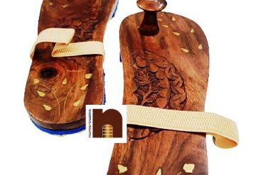 Wooden Charan Paduka | Khadau | Slipper For Wearing ( 10 Inches Approx) (1 Set)