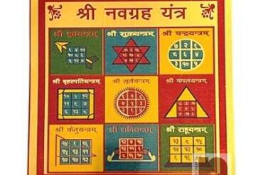 Shri Navgraha Yantra in Metal (Colour Yantra) (6 Inches) (1 Pc)