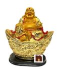 Feng Shui Laughing Buddha | Happy Man Sitting On Ingot (Height 12 Cms) (1 Pc)