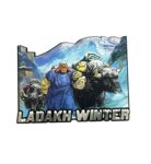 Magnetic Sticker | Ladakh Winter in MDF Wood for Home Decoration | Fridge Etc (9 Cms) (1 Pc)