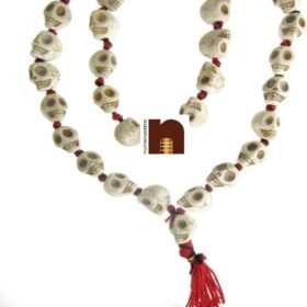 Carved Skull (Nar Mund) Stone Big Mala For Puja | Jaap/Good (33 Beads) (1 Pc)