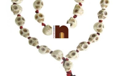 Carved Skull (Nar Mund) Stone Big Mala For Puja | Jaap/Good (33 Beads) (1 Pc)