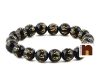 Om Mani Padme Hum Black Obsidian Bracelet For Men & Women (Stretchable) (10 MM Beads) (1 Pc)