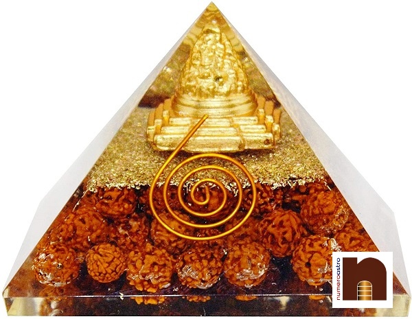 Orgone Pyramid Shri Yantra with Rudraksha 1 wm