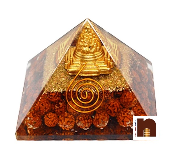 Orgone Pyramid Shri Yantra with Rudraksha 2 wm