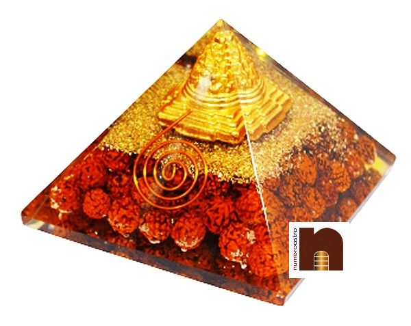 Orgone Pyramid Shri Yantra with Rudraksha wm