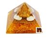 Orgone Pyramid Shri Yantra with Citrine | Sunela Crystal Stones for Spiritual Healing (1 Pc)