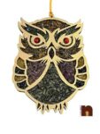 Owl Wall Hanging in MDF Wood & Stones for Good Luck (12 Cms) (1 Pc)