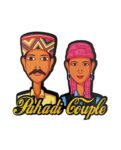Magnetic Sticker | Pahadi Couple in MDF Wood for Home Decoration | Fridge Etc (8 Cms) (1 Pc)