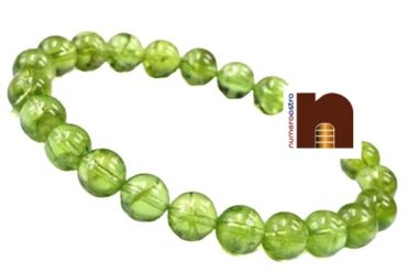 Peridot Round Beads Stretchable Bracelet For Men & Women (8 MM) (1Pc)