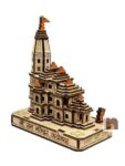 Shri Ram Mandir Ayodhya 3D Model Wooden Mandir | Temple for Puja (11 Cms) (1 Pc)