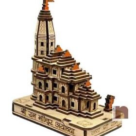 Shri Ram Mandir Ayodhya 3D Model Wooden Mandir | Temple for Puja (11 Cms) (1 Pc)