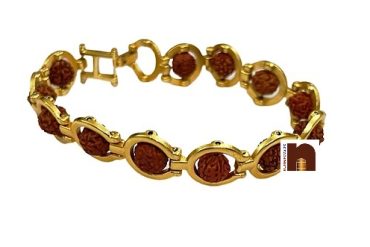 Rudraksha Bracelet In Designer Gold Plated Metal For Men & Women(1 Pc)