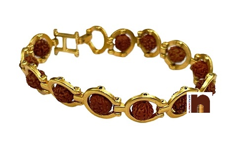 Rudraksha Bracelet In Designer Gold1WM
