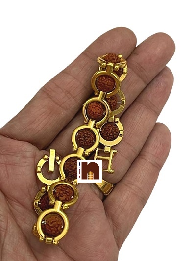 Rudraksha Bracelet In Designer Gold2WM