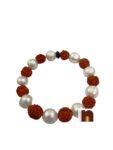 Rudraksha & Pearl | Moti Bracelet For Men & Women (Stretchable) (1 Pc)