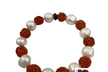 Rudraksha & Pearl | Moti Bracelet For Men & Women (Stretchable) (1 Pc)