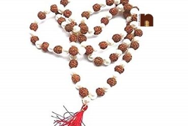 Original & Natural Rudraksha & Pearl (Moti) Mala For Men & Women (109 Beads) (1 Pc)