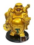 Feng Shui Laughing Buddha | Happy Man with Ingot & Lucky Coins (Height 10 Cms) (1 Pc)